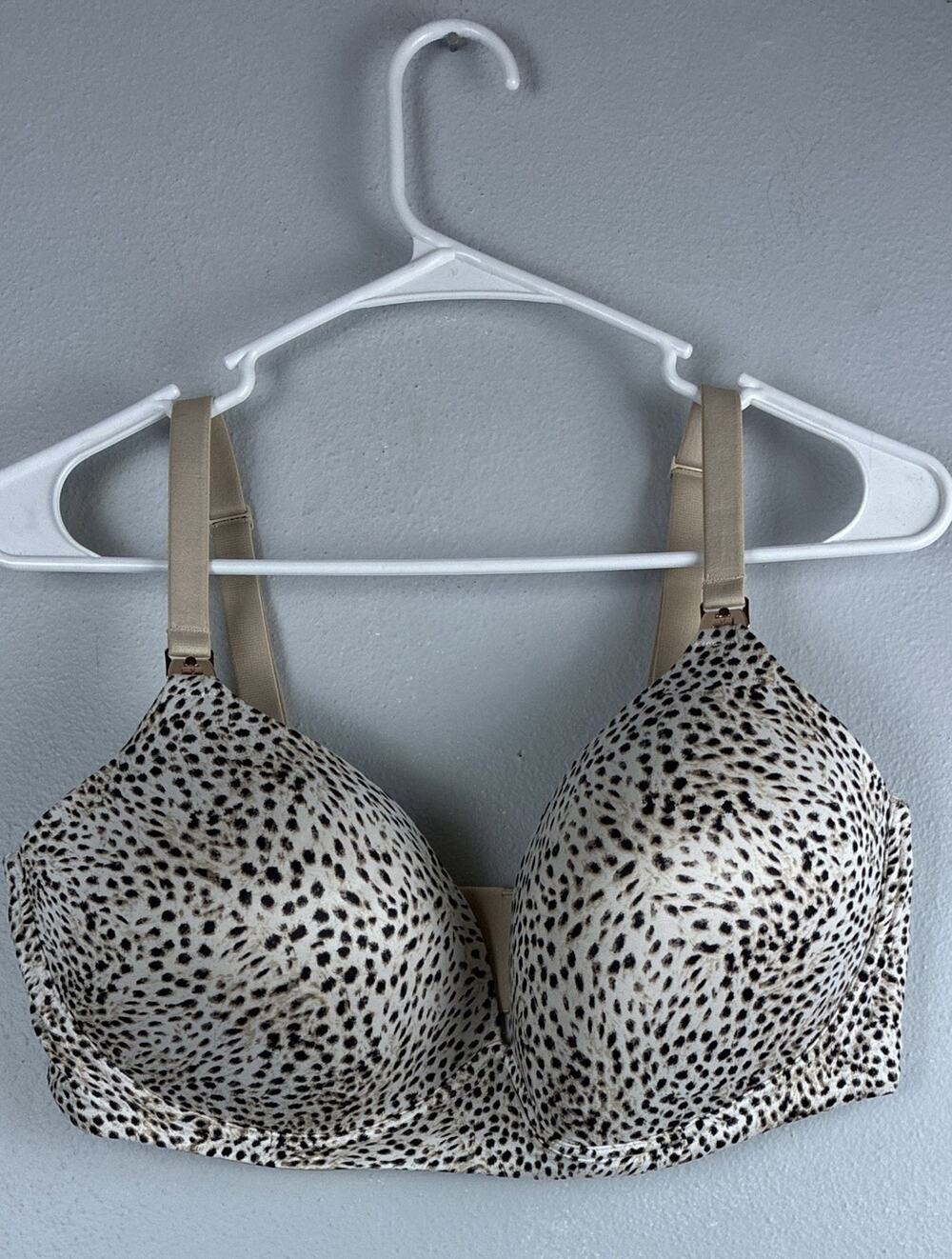Victoria Secrets Sz 38DDD Nursing Animal Print Molded Cups No Underwire 4 Row Hk
